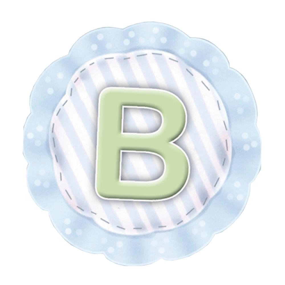 Aplique Decorativo 10cm LMAPC-267 Placa Letra B Azul em MDF Litocart - Palácio da Arte