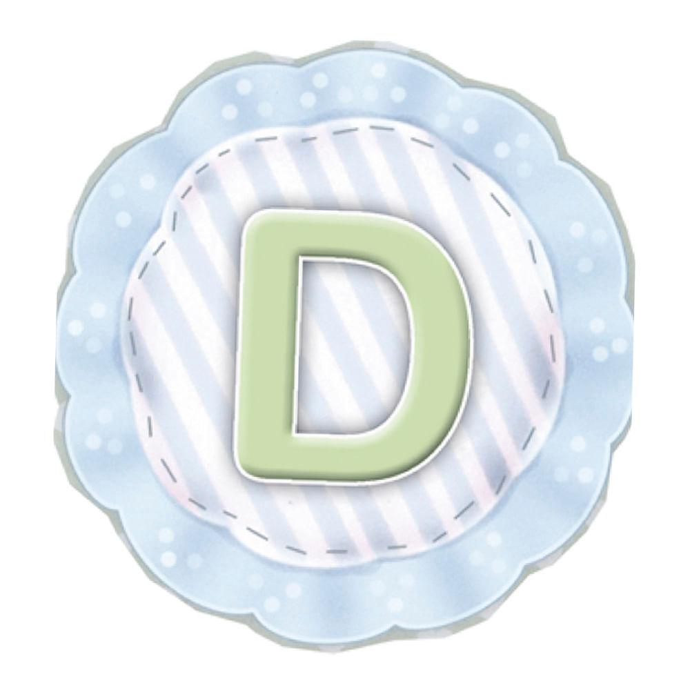 Aplique Decorativo 10cm LMAPC-269 Placa Letra D Azul em MDF Litocart - Palácio da Arte