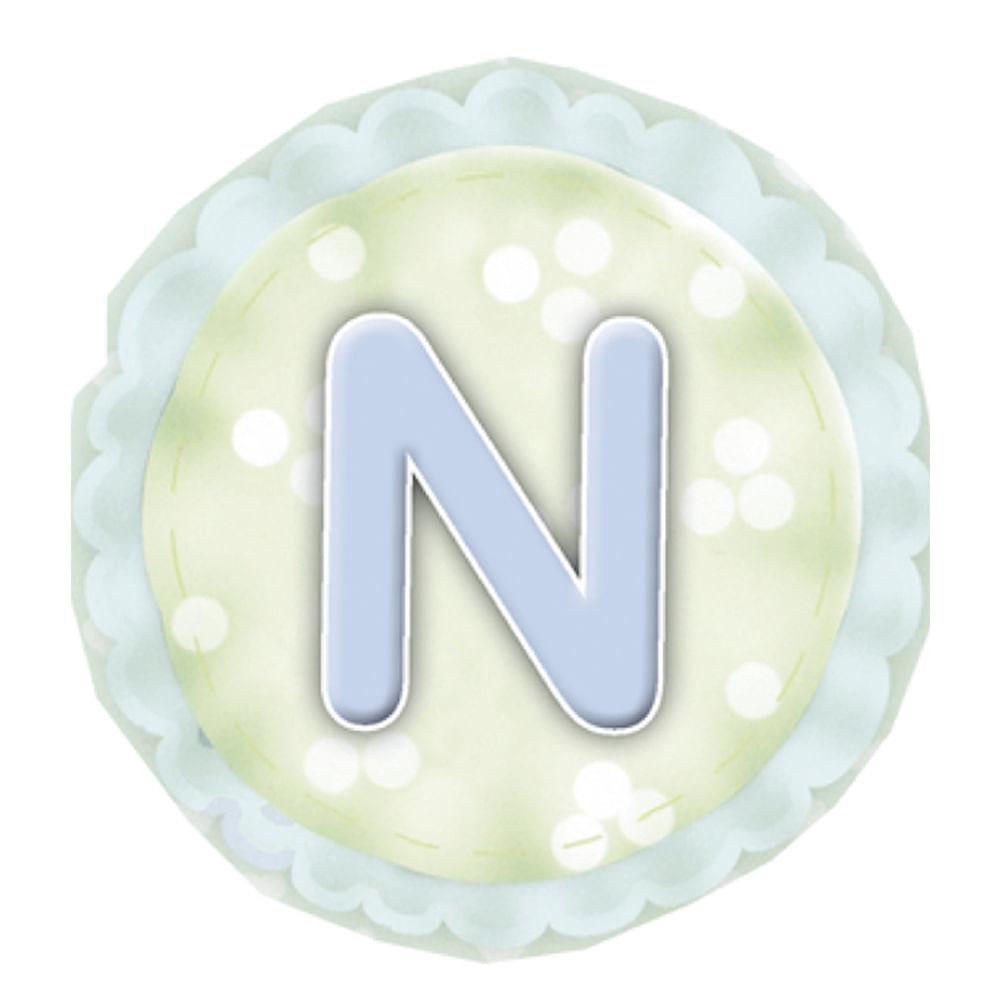 Aplique Decorativo 10cm LMAPC-279 Placa Letra N Azul em MDF Litocart - Palácio da Arte