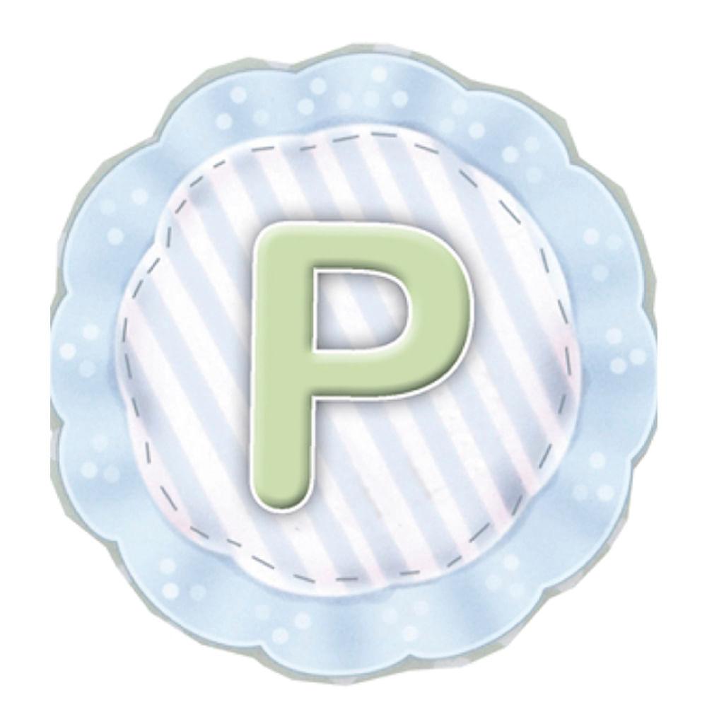 Aplique Decorativo 10cm LMAPC-281 Placa Letra P Azul em MDF Litocart - Palácio da Arte