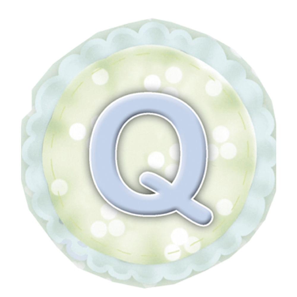 Aplique Decorativo 10cm LMAPC-282 Placa Letra Q Azul em MDF Litocart - Palácio da Arte