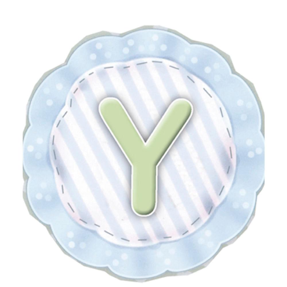 Aplique Decorativo 10cm LMAPC-289 Placa Letra Y Azul em MDF Litocart - Palácio da Arte