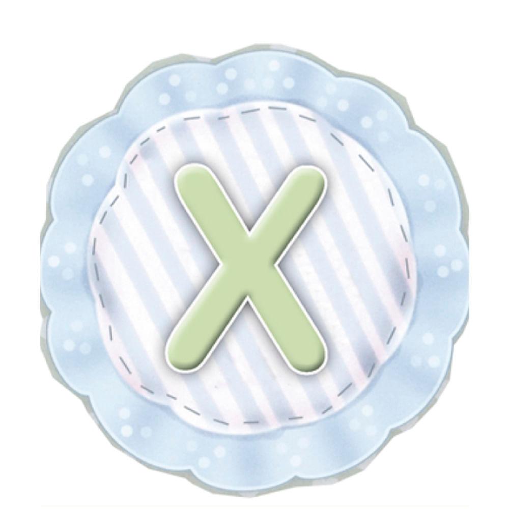 Aplique Decorativo 10cm LMAPC-290 Placa Letra X Azul em MDF Litocart - Palácio da Arte
