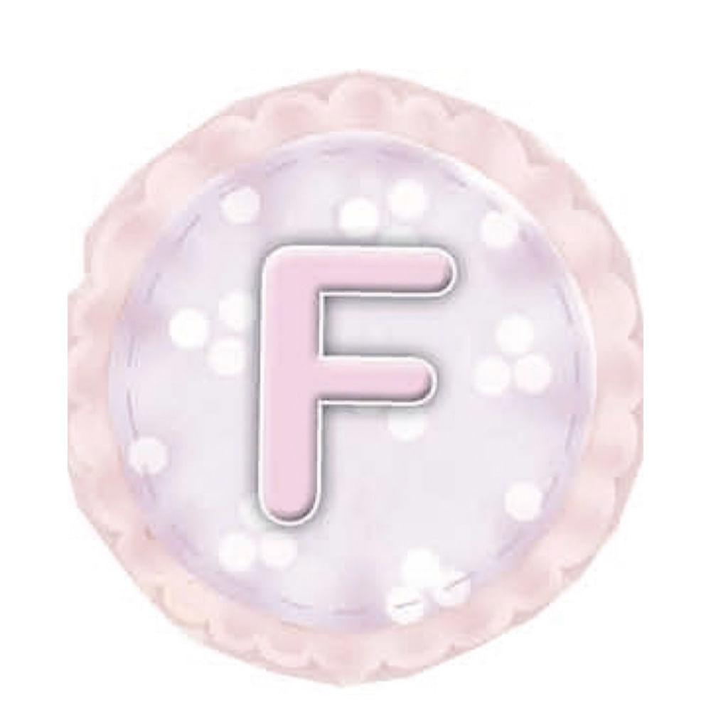 Aplique Decorativo 10cm LMAPC-293 Placa Letra F Rosa em MDF Litocart - Palácio da Arte