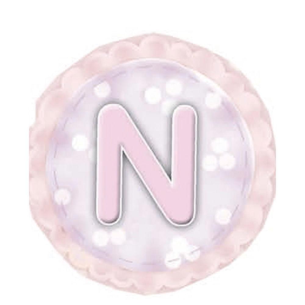 Aplique Decorativo 10cm LMAPC-305 Placa Letra N Rosa em MDF Litocart - Palácio da Arte