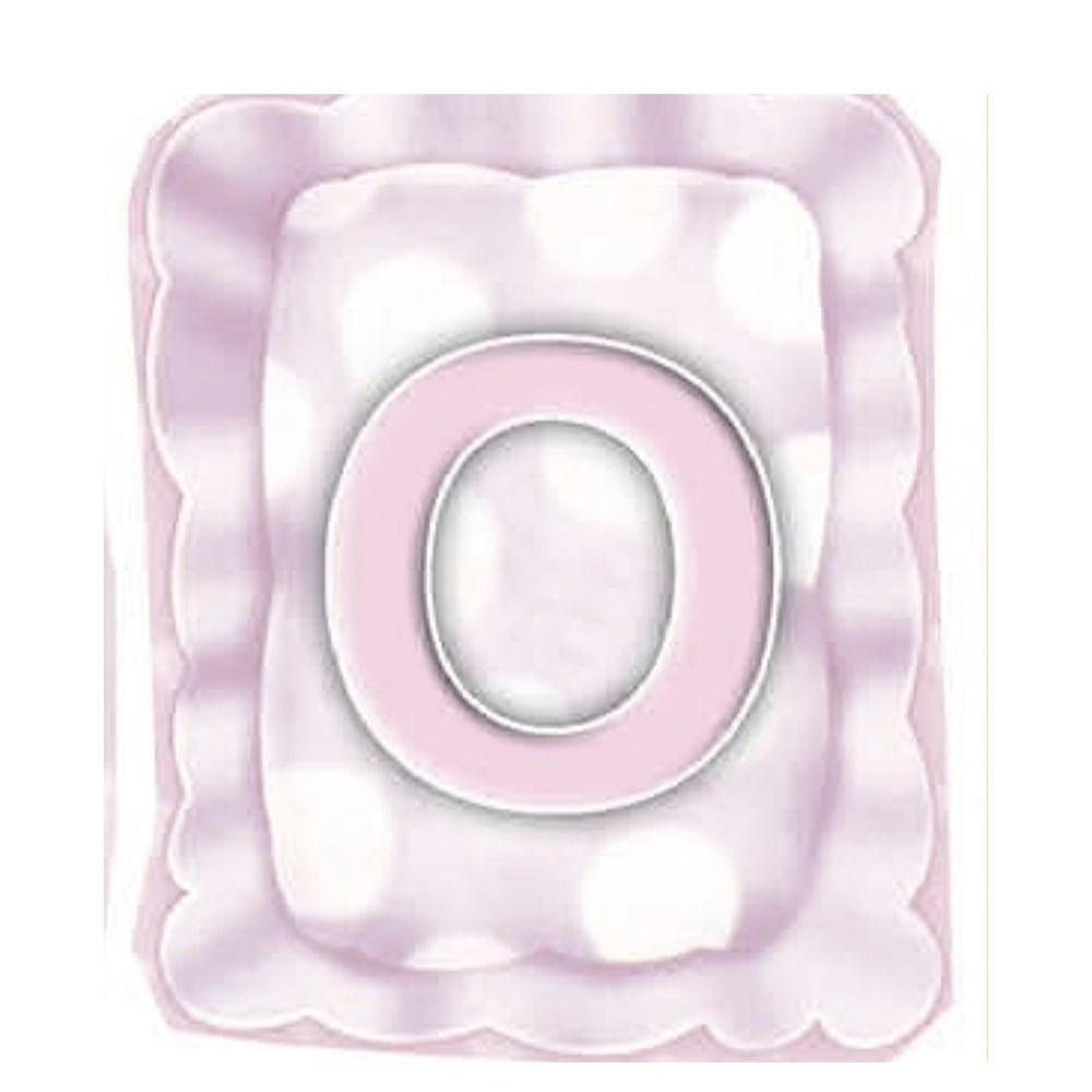 Aplique Decorativo 10cm LMAPC-306 Placa Letra O Rosa em MDF Litocart - Palácio da Arte