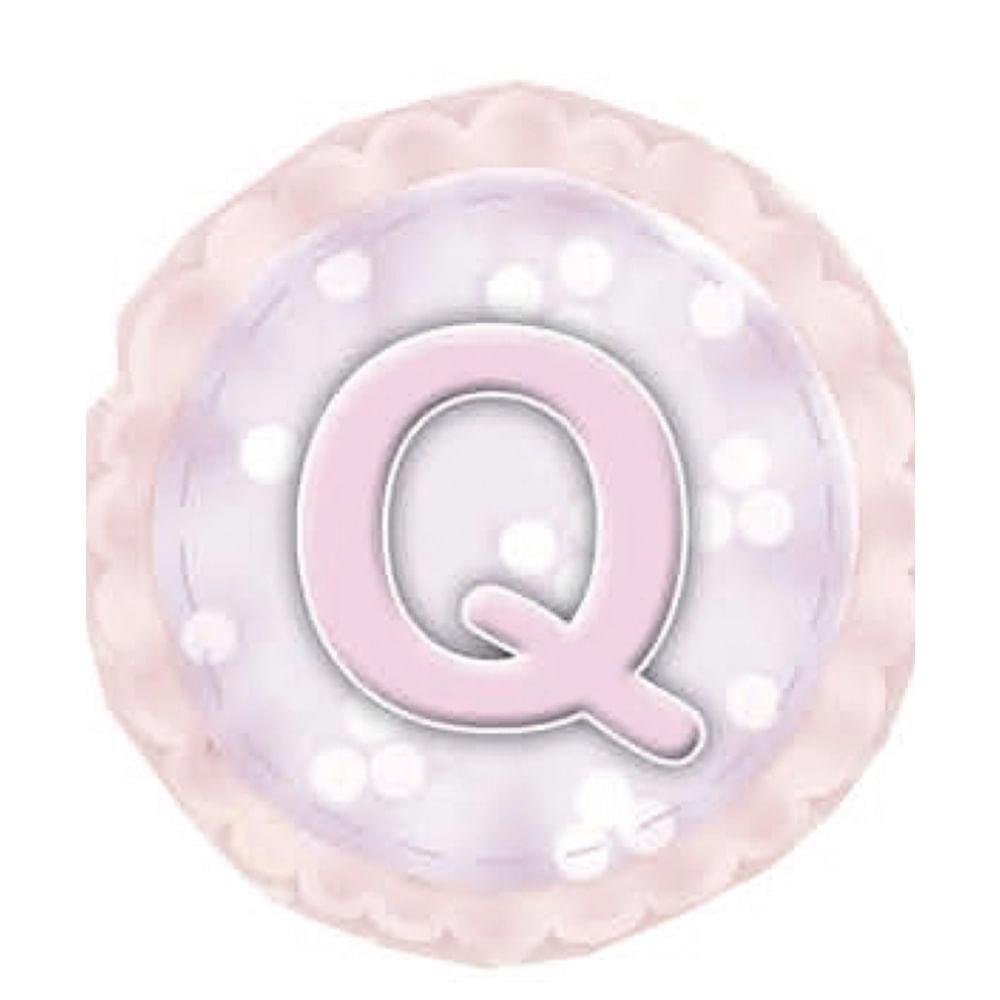 Aplique Decorativo 10cm LMAPC-308 Placa Letra Q Rosa em MDF Litocart - Palácio da Arte