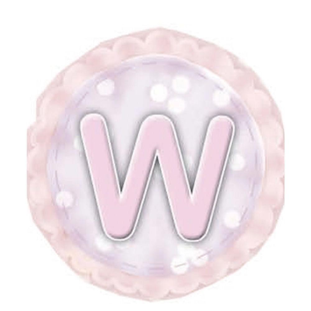 Aplique Decorativo 10cm LMAPC-314 Placa Letra W Rosa em MDF Litocart - Palácio da Arte