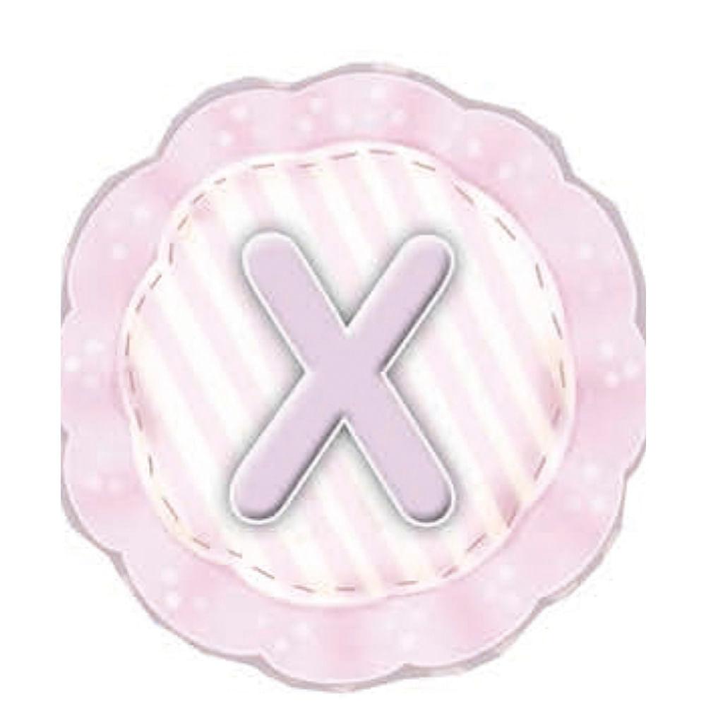 Aplique Decorativo 10cm LMAPC-315 Placa Letra X Rosa em MDF Litocart - Palácio da Arte