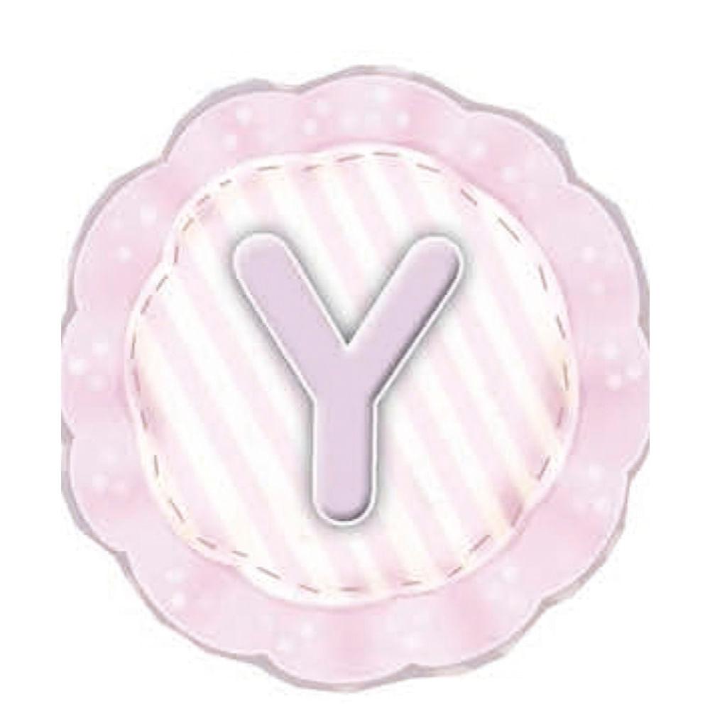 Aplique Decorativo 10cm LMAPC-316 Placa Letra Y Rosa em MDF Litocart - Palácio da Arte