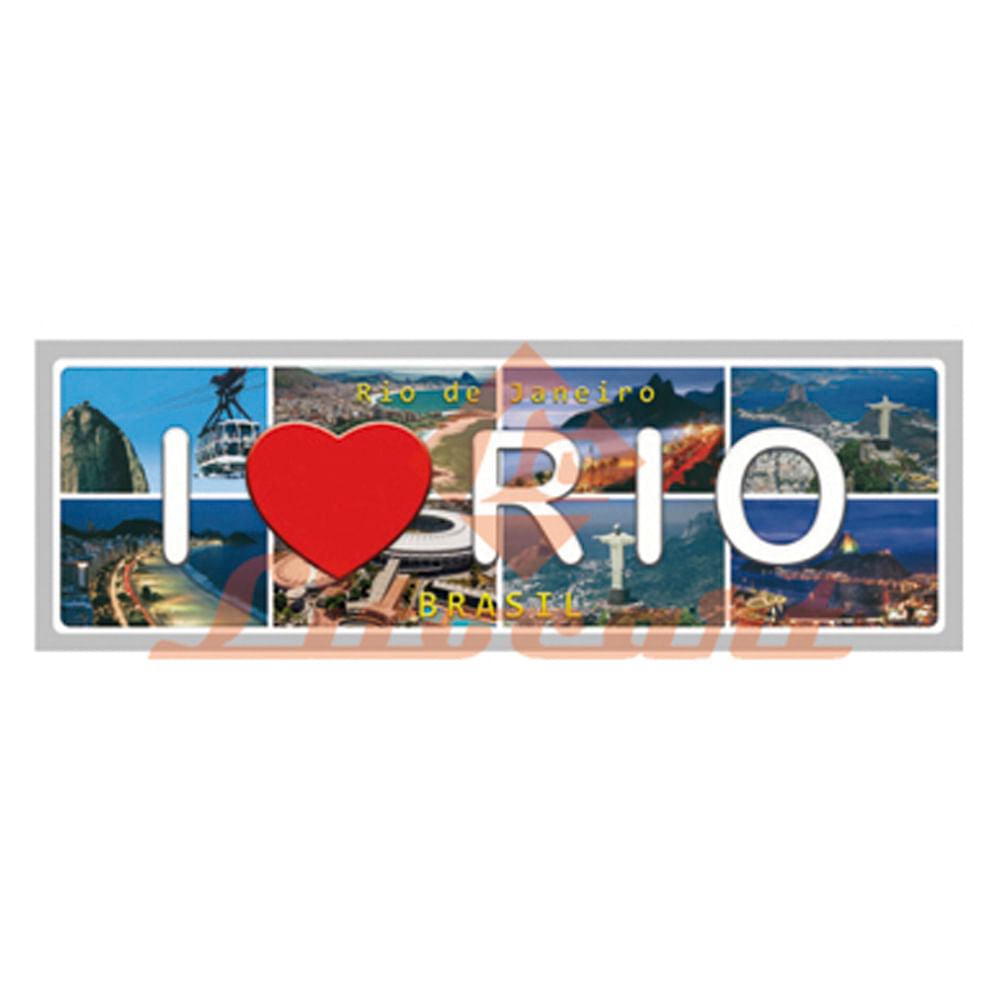Aplique Decorativo 10cm LMAPC-366 I Love Rio em MDF Litocart - Palácio da Arte