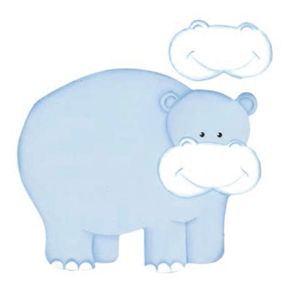 Aplique Decorativo 20cm LDMPC-33 3D Hipopótamo em MDF Litocart - Palácio da Arte