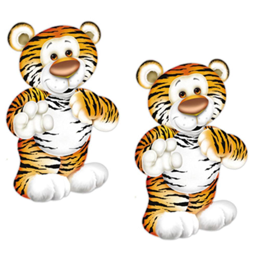 Aplique Decorativo 5cm LMAP-011 Tigre com 2 unidades em MDF Litocart - Palácio da Arte