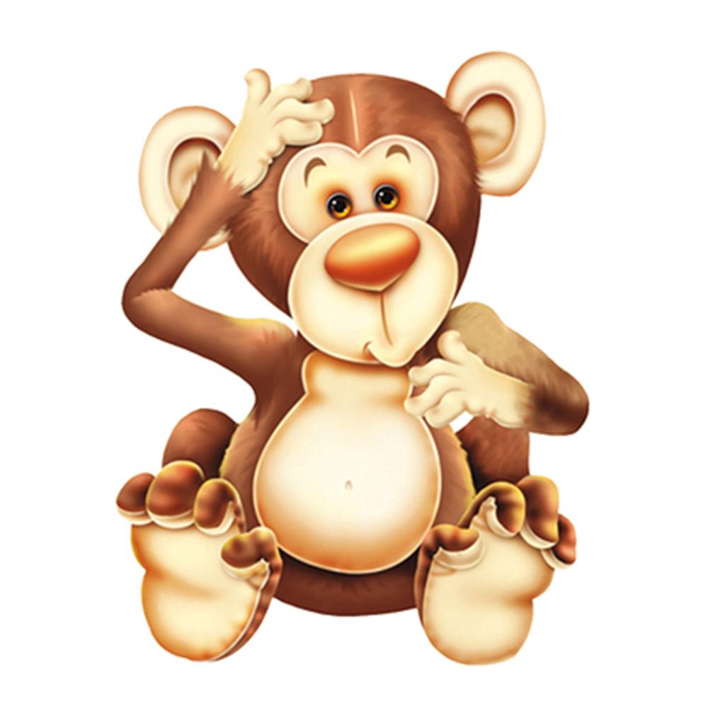 Aplique Decorativo 7cm LMAM-001 Macaquinho em MDF Litocart - Palácio da Arte