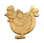 Aplique Galinha Cozinheira 9x9cm em MDF - Palácio da Arte