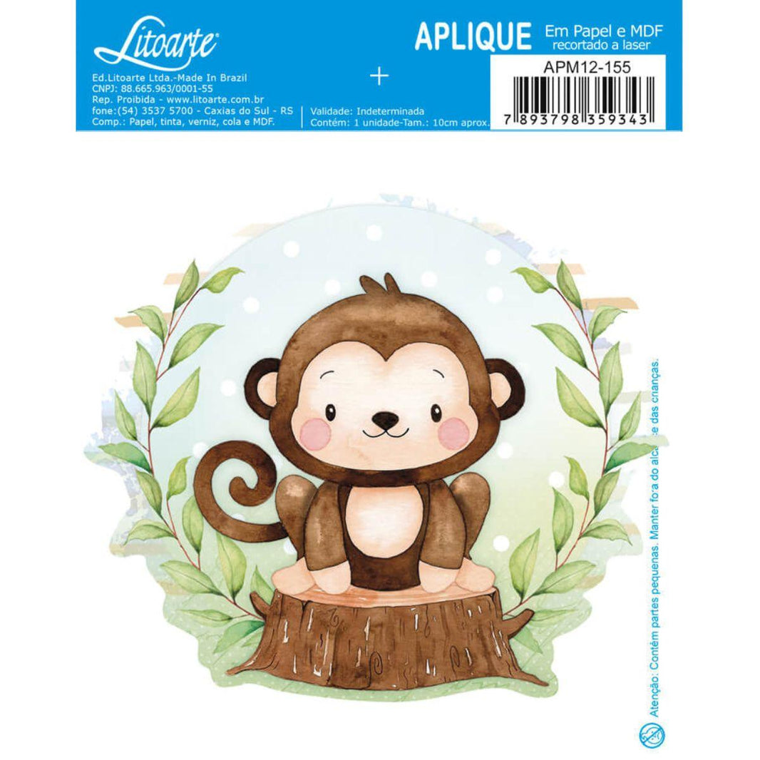 Aplique Litoarte APM12-155 12cm Meu Safari Macaco - Palácio da Arte