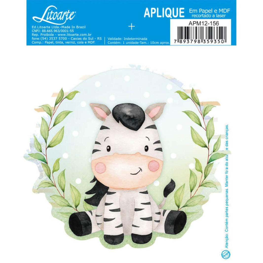 Aplique Litoarte APM12-156 12cm Meu Safari Zebra - Palácio da Arte