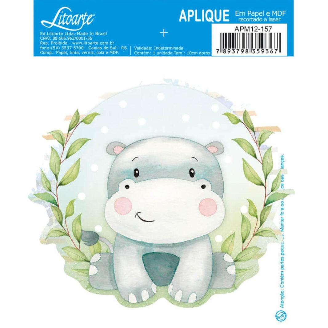 Aplique Litoarte APM12-157 12cm Meu Safari Hipopótamo - Palácio da Arte