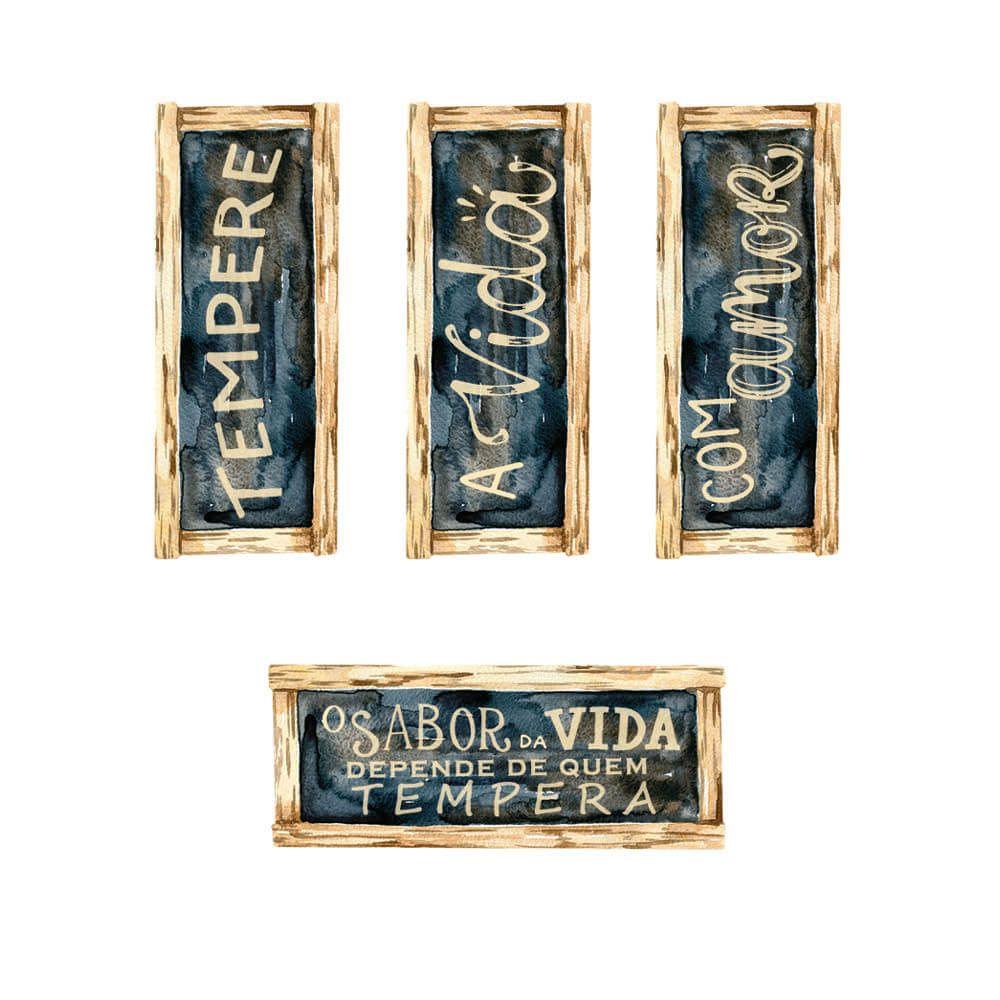 Aplique Litoarte APM3-315 3cm Farm House Plaquinhas 4 peças - Palácio da Arte