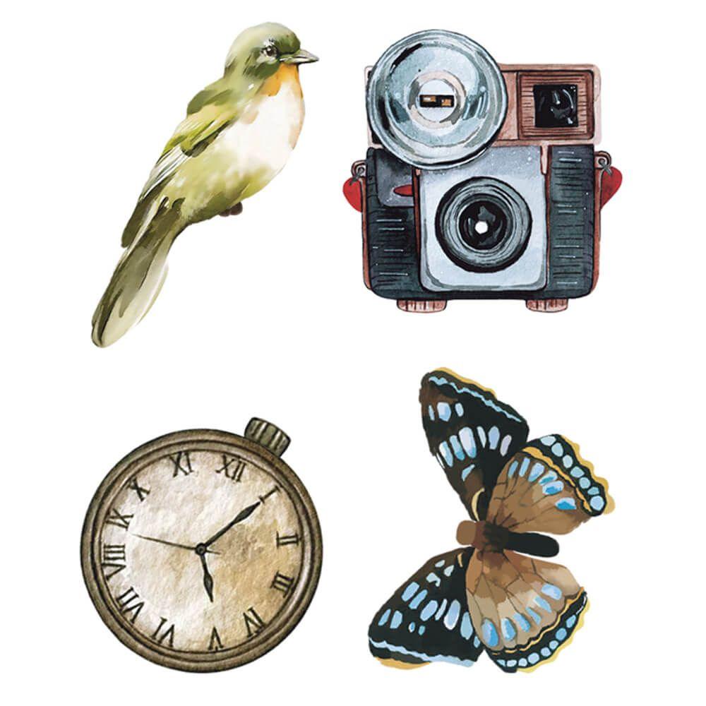 Aplique Litoarte APM3-318 3cm Memórias Vintage 4 peças - Palácio da Arte