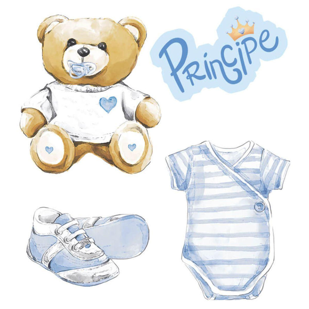 Aplique Litoarte APM3-328 3cm Pacotinho de Amor Menino Príncipe 4 peças - Palácio da Arte