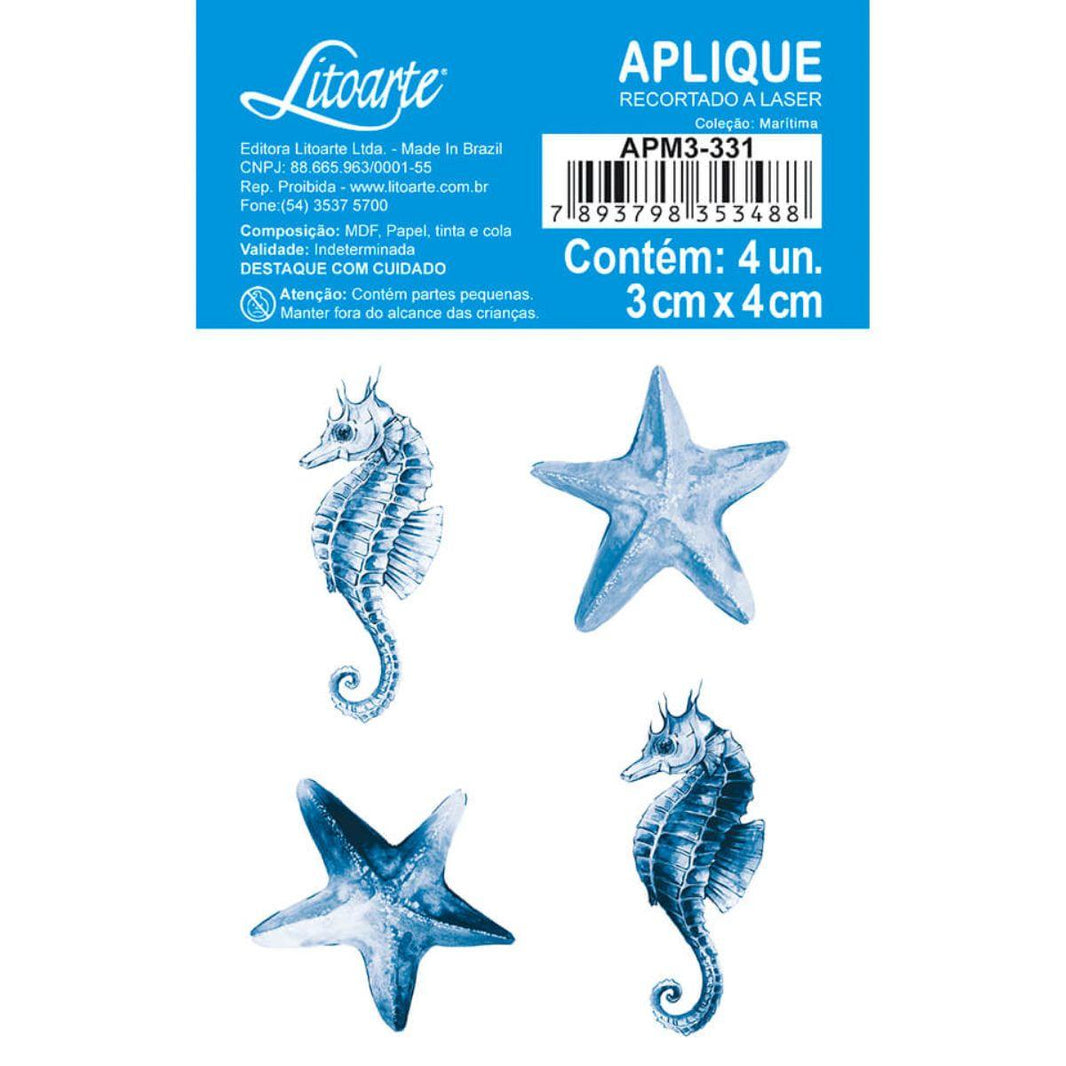 Aplique Litoarte APM3-331 3cm Marítma 4 peças - Palácio da Arte