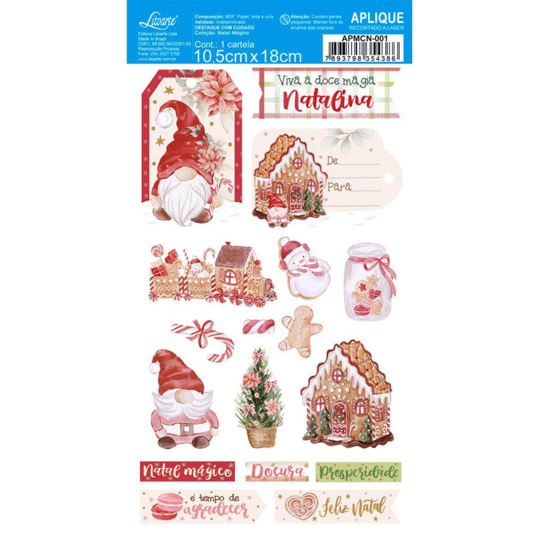 Aplique Litoarte APMCN-001 11x18cm Natal Mágico - Palácio da Arte