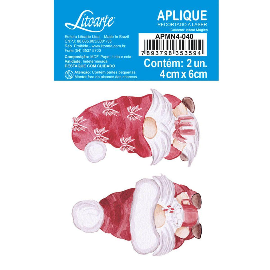 Aplique Litoarte APMN4-040 4cm Natal Gnomos 2 peças - Palácio da Arte