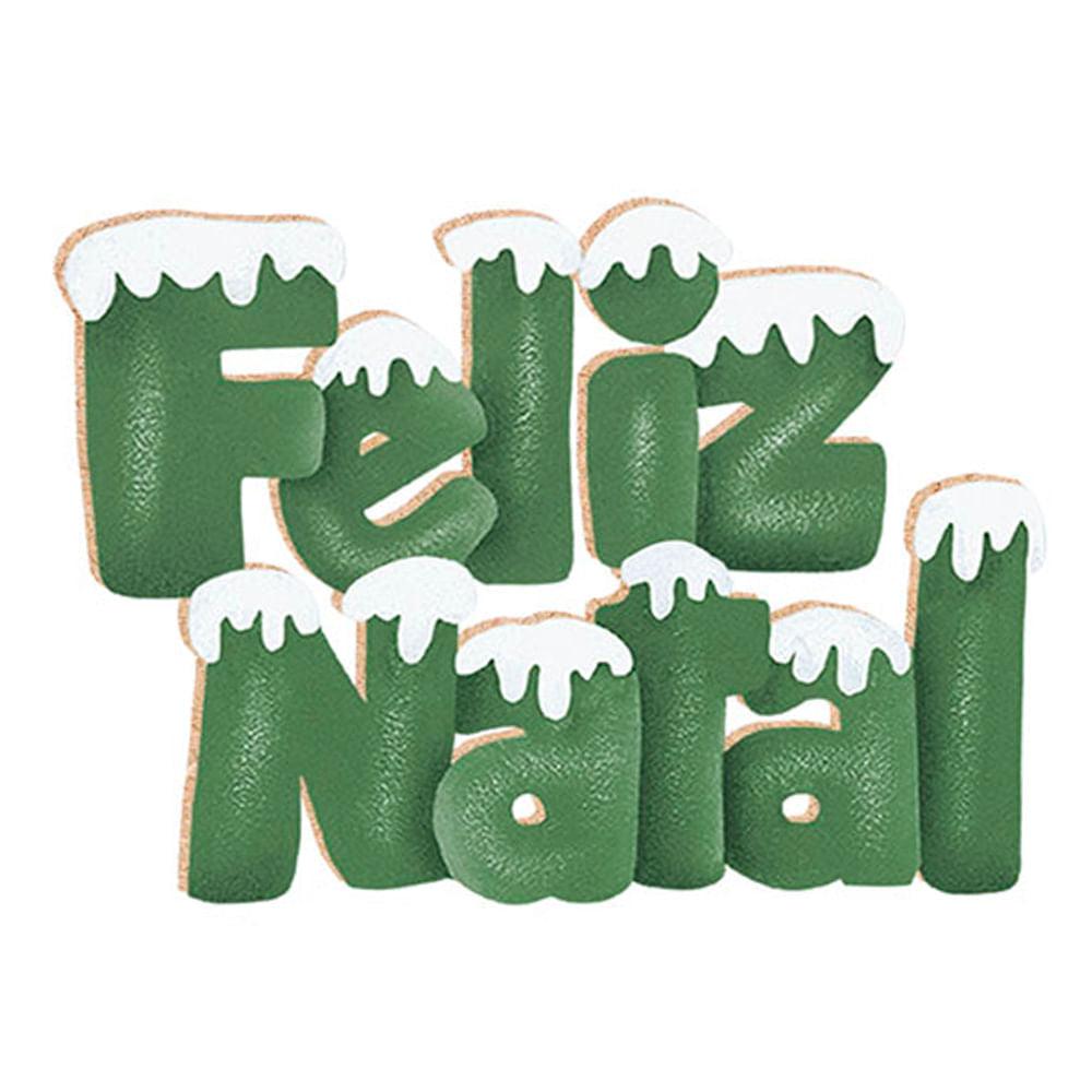 Aplique Litoarte APMN8-021 8cm Escrita Feliz Natal - Palácio da Arte