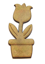 Aplique Tulipa no Vaso Riscada 10x4cm em MDF - Palácio da Arte