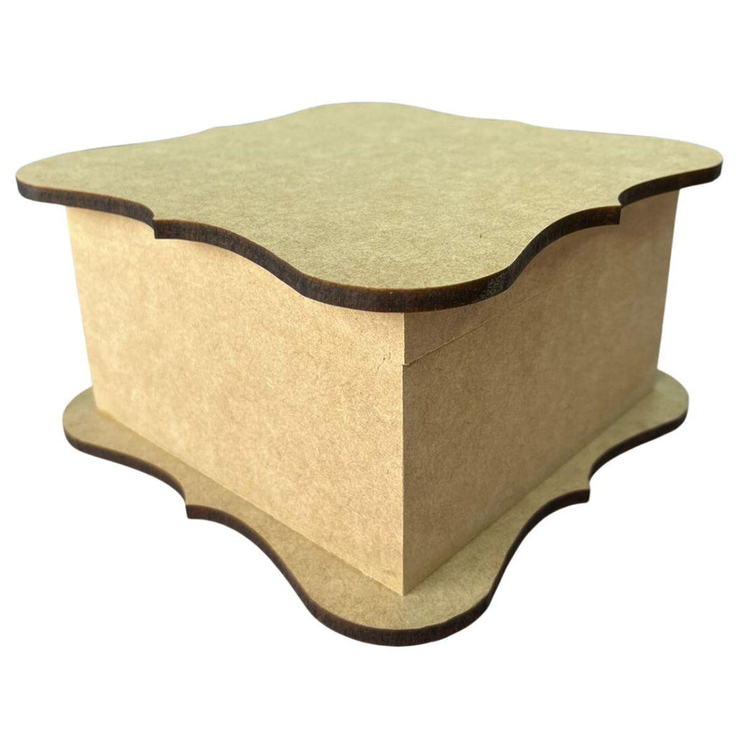 Caixa Chá Turca Ondulada em MDF com Dobradiça 20x20x11cm - Palácio da Arte