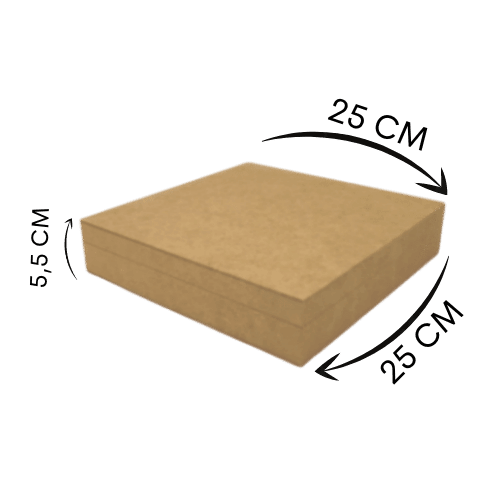 Caixa em MDF com Dobradiça 25x25x5,5cm 4 divisões - Palácio da Arte