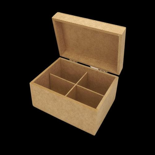 Caixa em MDF com Dobradiça Alta 17x13x10,5cm 4 Divisões - Palácio da Arte