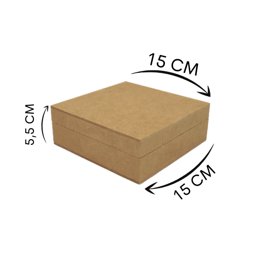 Caixa em MDF com Dobradiça Baixa 15x15x5,5cm 4 Divisões - Palácio da Arte