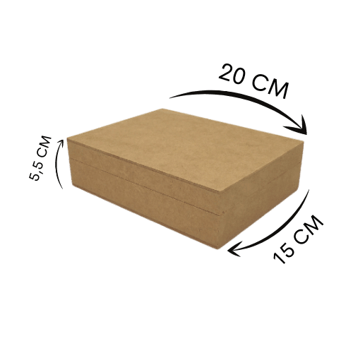 Caixa em MDF com Dobradiça Baixa 20x15x5,5cm 4 divisões - Palácio da Arte