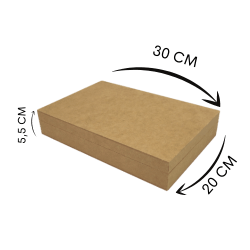 Caixa em MDF com Dobradiça Baixa 30x20x5,5cm 8 divisões - Palácio da Arte