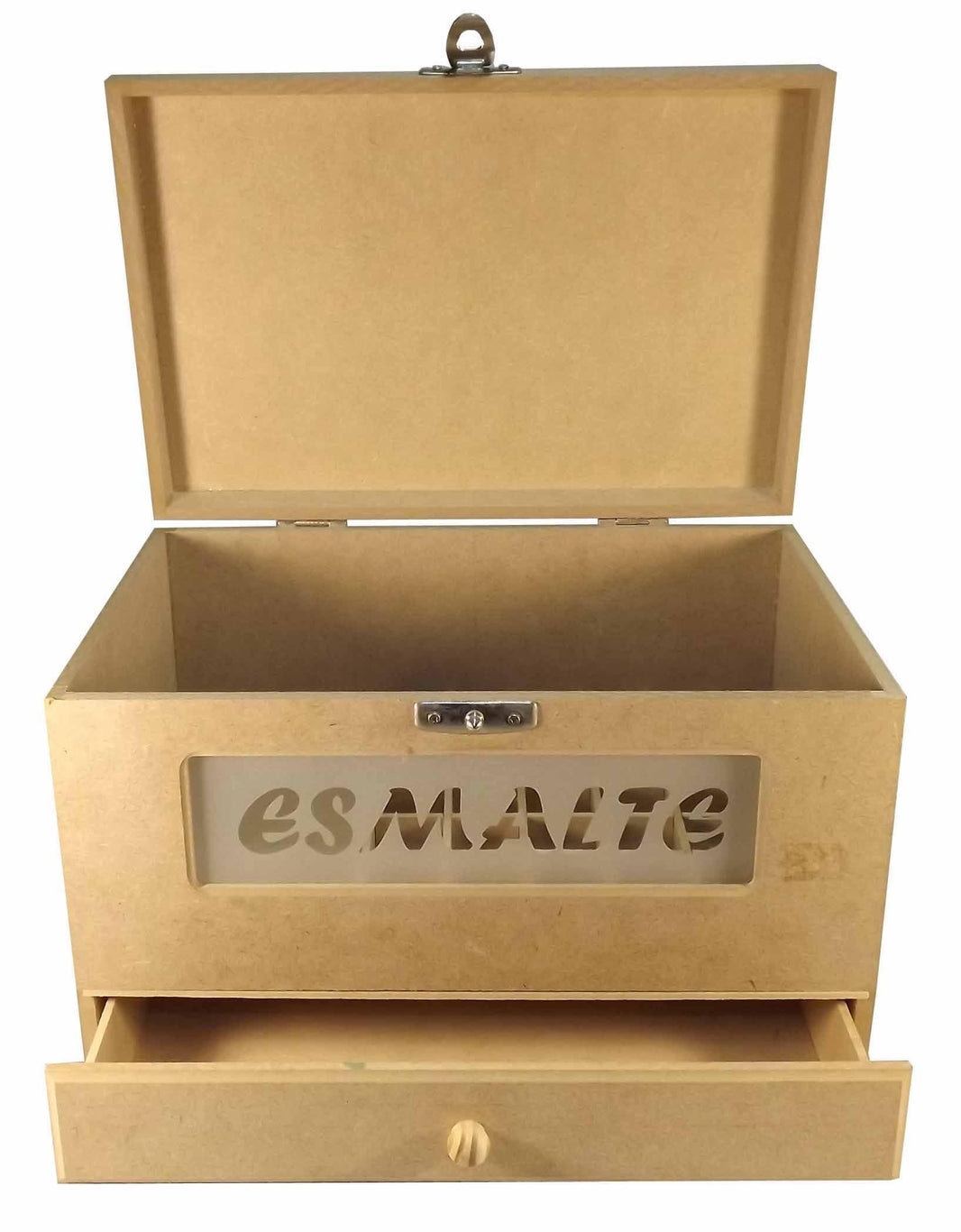 Caixa em MDF Esmalte com Gaveta Vidro com 37 Divisões 19,5x30x20cm - Palácio da Arte