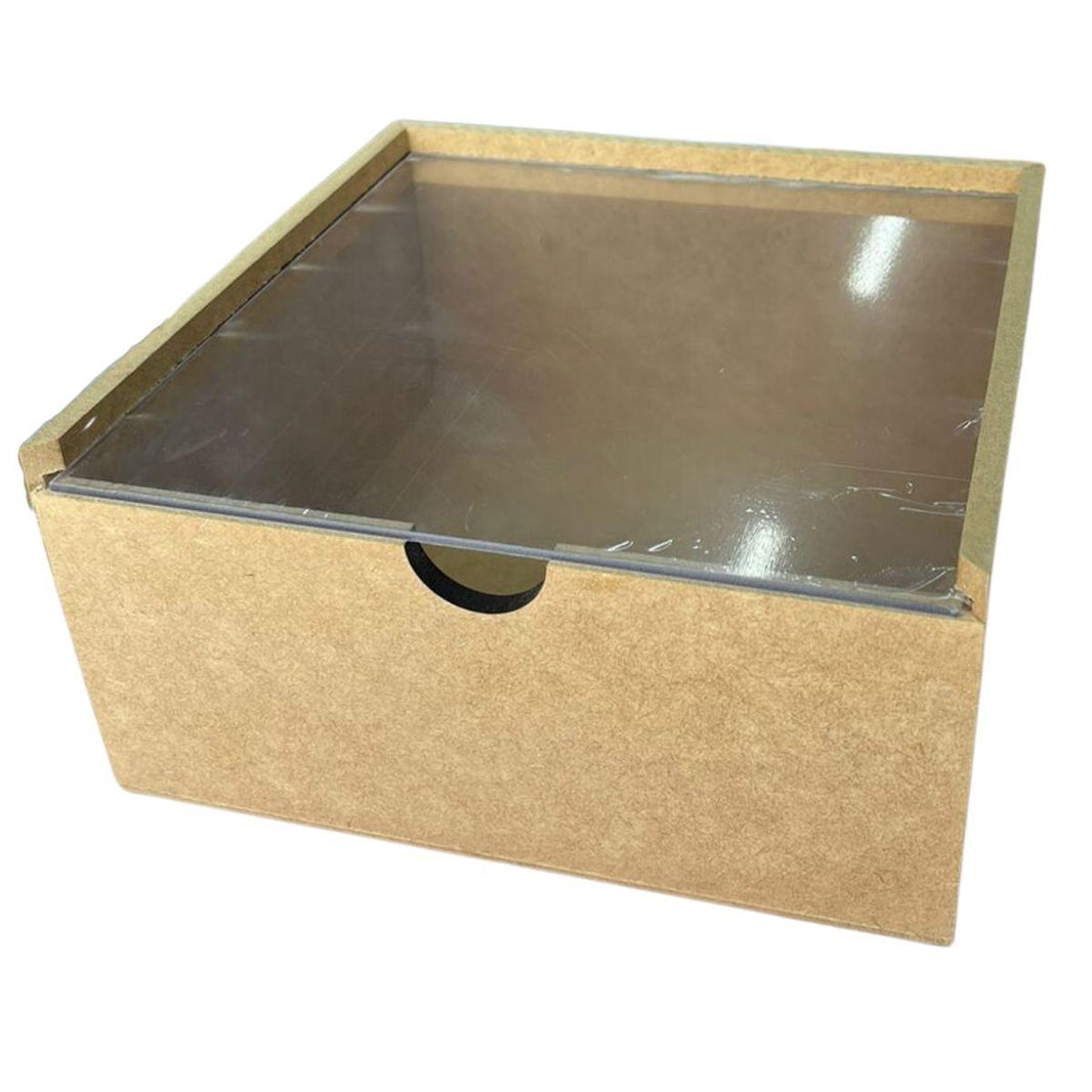 Caixa em MDF Estojo com Tampa Acrílica 20x20x10cm - Palácio da Arte
