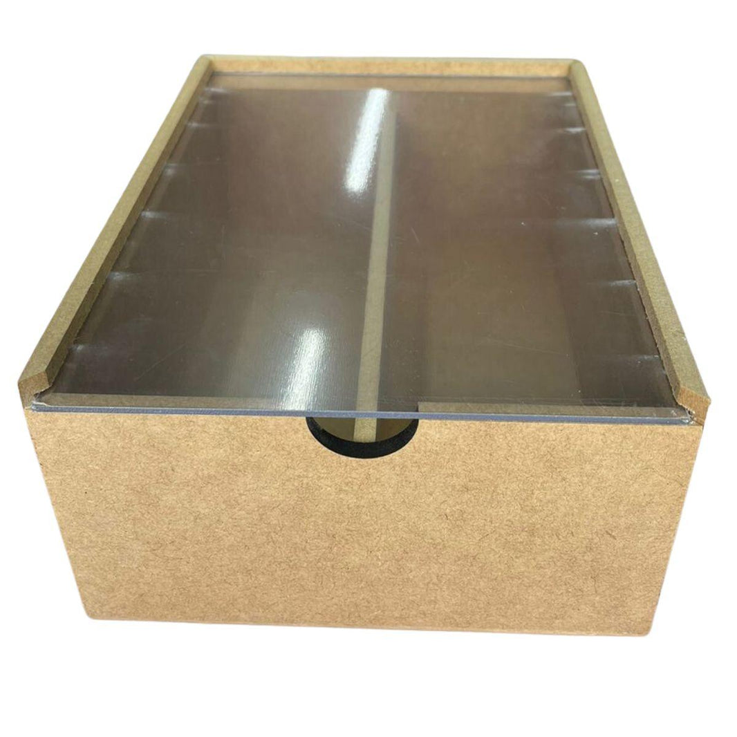 Caixa em MDF Estojo Duplo com Tampa Acrilica 25x18x10cm - Palácio da Arte