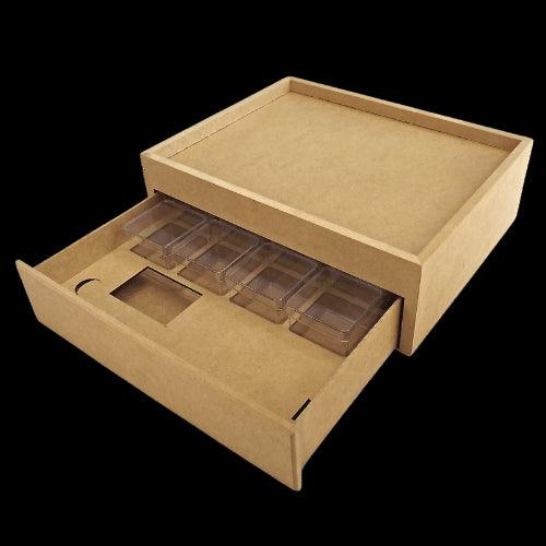 Caixa Gin em MDF com Gaveta e 8 Potes 10x26x31cm - Palácio da Arte