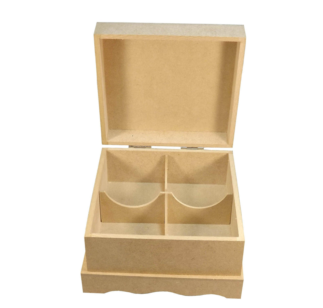 Caixa Holandesa em MDF 4 Divisões e Dobradiça 18x18x12cm - Palácio da Arte