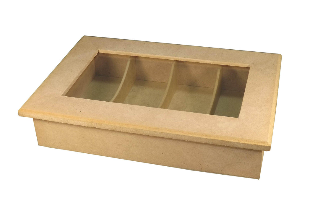 Caixa Óculos e Relógios em MDF com Vidro e 4 divisões 29x19x6 - Palácio da Arte