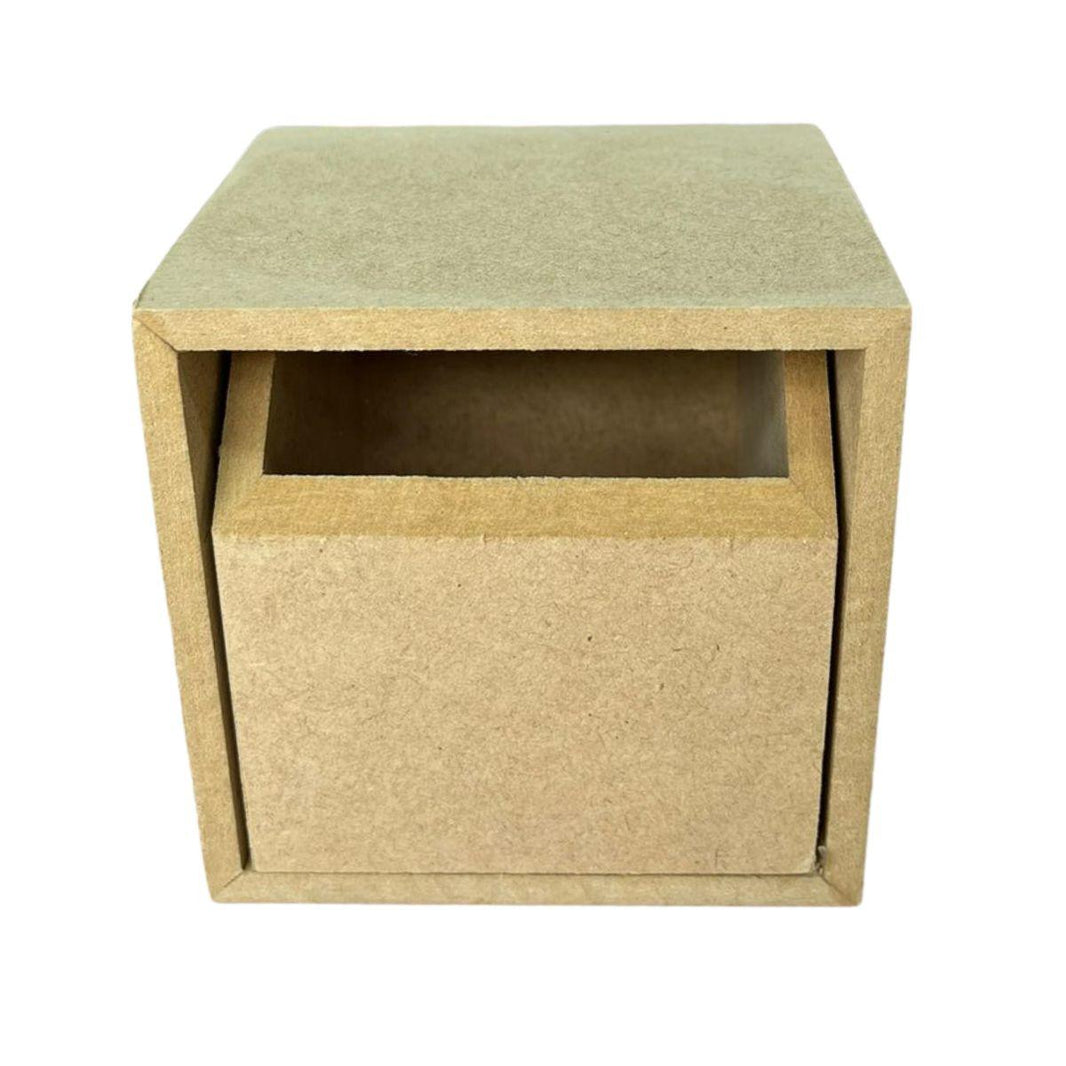 Caixa Organizadora em MDF Chanfrada com 1 Gaveta 10x9x10cm - Palácio da Arte