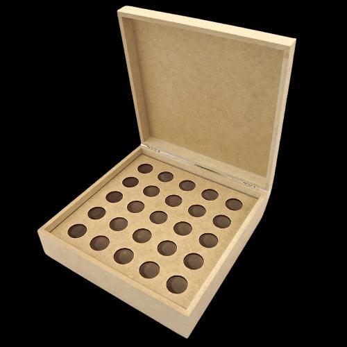 Caixa Porta Óleo Essencial em MDF 7x21x21cm com 25 Lugares - Palácio da Arte