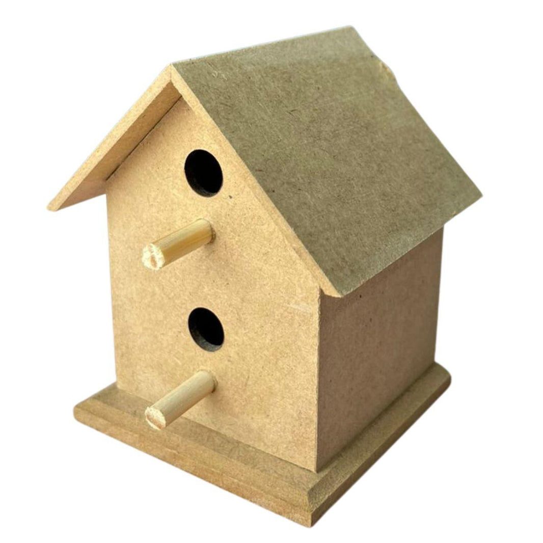 Casa de Passarinho Mini em MDF com 2 Furos - Palácio da Arte