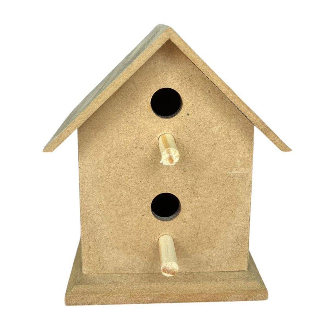 Casa de Passarinho Mini em MDF com 2 Furos - Palácio da Arte