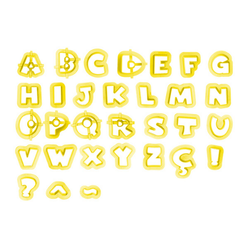 Jogo Cortadores Blue Star 406894 Letras 2cm 38 unidades para Biscuit e Confeitaria - Palácio da Arte