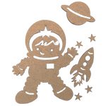 Kit Aplique Astronauta II em MDF 7 peças - Palácio da Arte