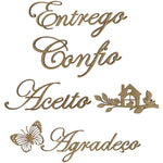 Kit Apliques Palavras Motivacionais em MDF com 6 peças - Palácio da Arte