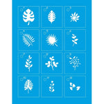 Kit Mini Stencil Litoarte STMI-008 4,5cm Folhagem 12 peças - Palácio da Arte